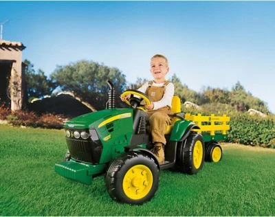 PEG PEREGO John Deere Elektrofahrzeug Mit Anhänger 12V – Bild 3